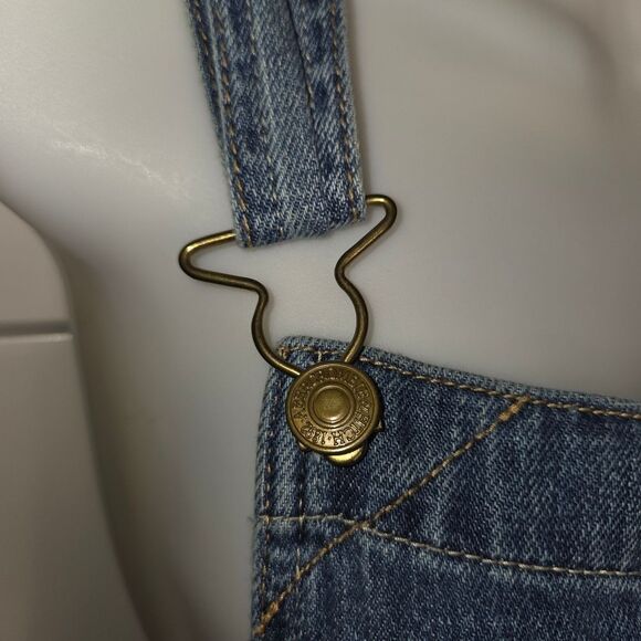 Abercrombie & Fitch Ripped Denim Jean Overalls Size XS - Picture 5 of 13